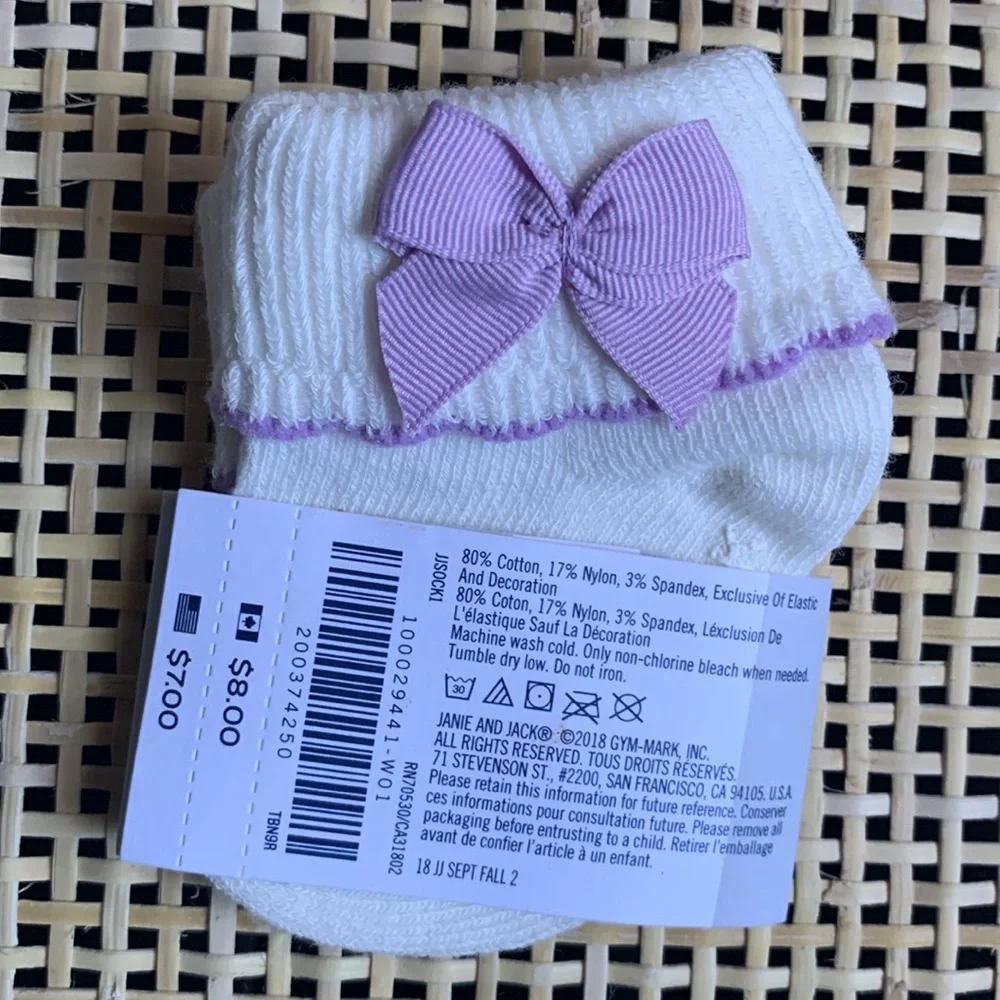 Janie and Jack Baby Girl Bundle 5 Pair of Socks